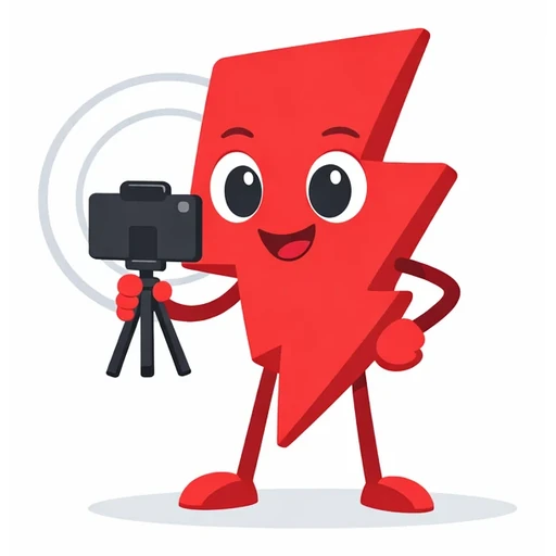 Illustration of the BuyFollows mascot filming with a phone and ring light