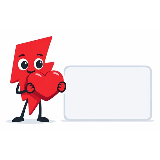 Illustration of the BuyFollows mascot holding a heart beside a post