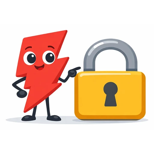 Illustration of the BuyFollows mascot beside a closed padlock